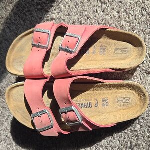 Birkenstock Pink Coral Arizona Soft Footbed Sandal Size 39 White Sole 8/8.5